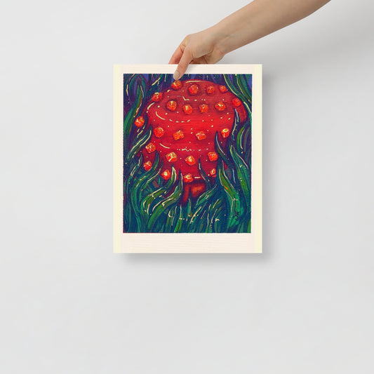 Mushroom in the grass  || Art Print