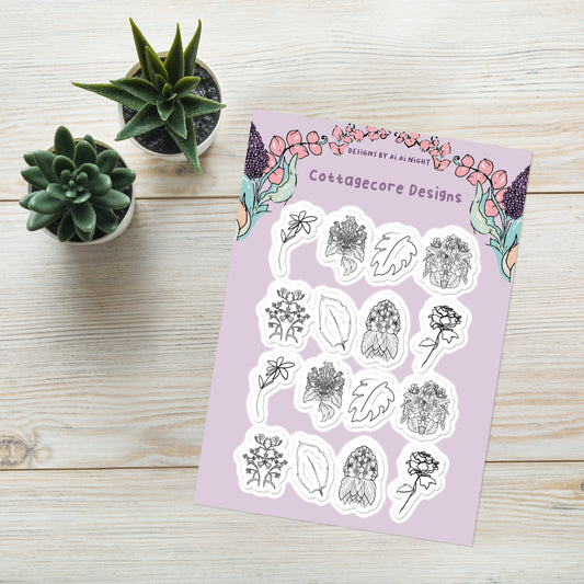 Noir Floral Designs || Sticker Sheet