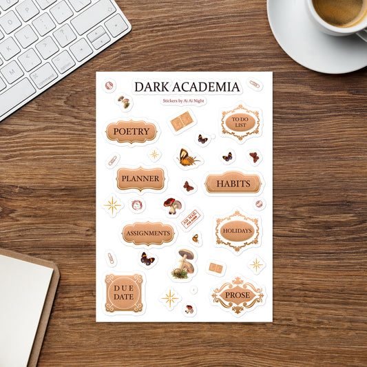 Dark Academia Planner || Sticker Sheet